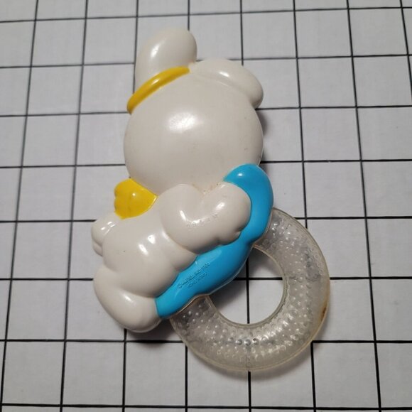 Vintage Angel Bunny‎ Mattel Baby Teething Ring Sleeping on a Blue Cloud Teething - Picture 3 of 6